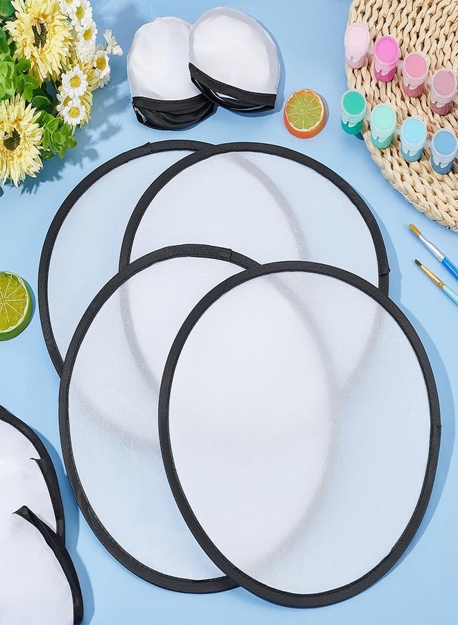 BENECREAT 30Pcs White Foldable Flying Disc Fans, 8.3inch DIY Fans Nylon Black Edge Folding Fan Set with Bag for Wedding Party Favors Outdoor Activity - Image 5