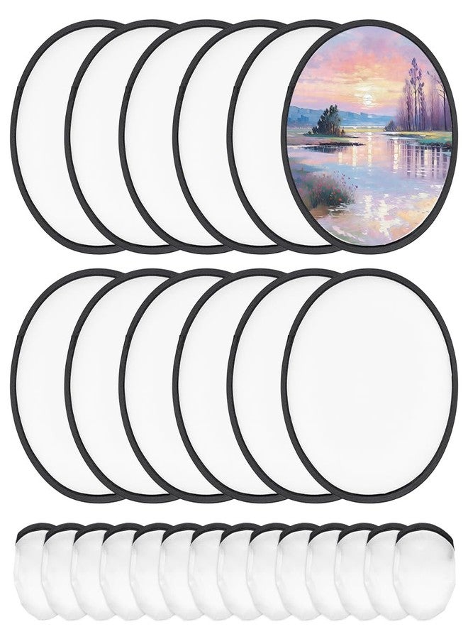 BENECREAT 30Pcs White Foldable Flying Disc Fans, 8.3inch DIY Fans Nylon Black Edge Folding Fan Set with Bag for Wedding Party Favors Outdoor Activity - Image 1