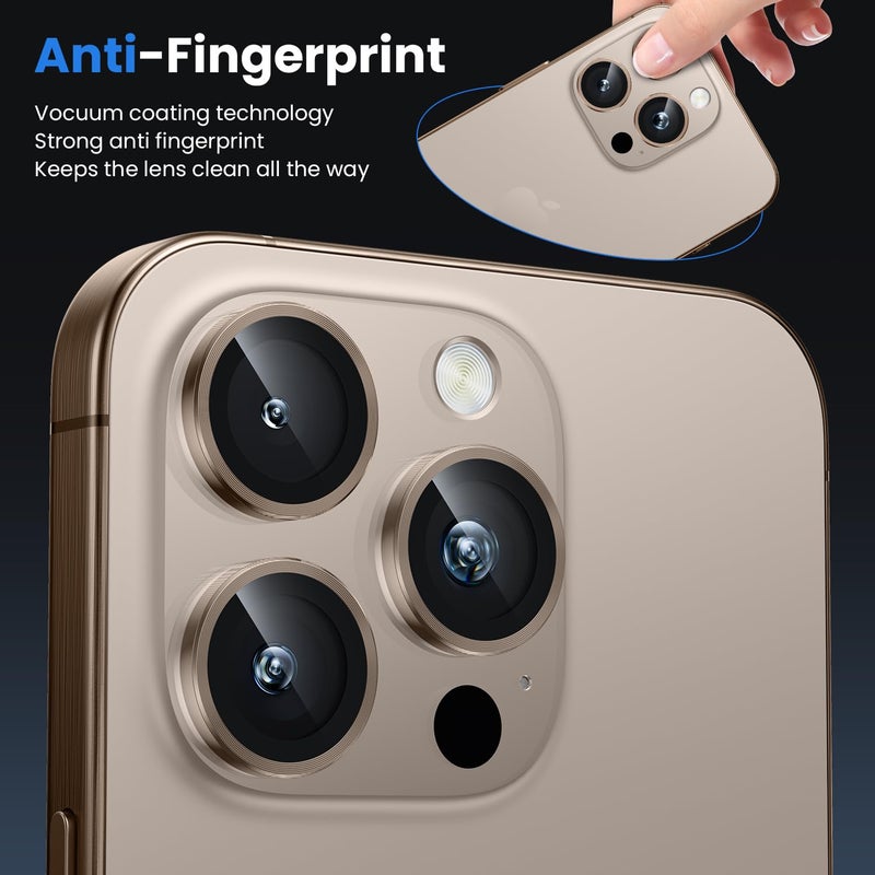 WSKEN for iPhone 16 Pro/iPhone 16 Pro Max Camera Lens Protector - [Original Shooting Model] Shatterproof Ultra HD Tempered Metal Glass Camera Screen Protector Cover Film Accessories - Image 4