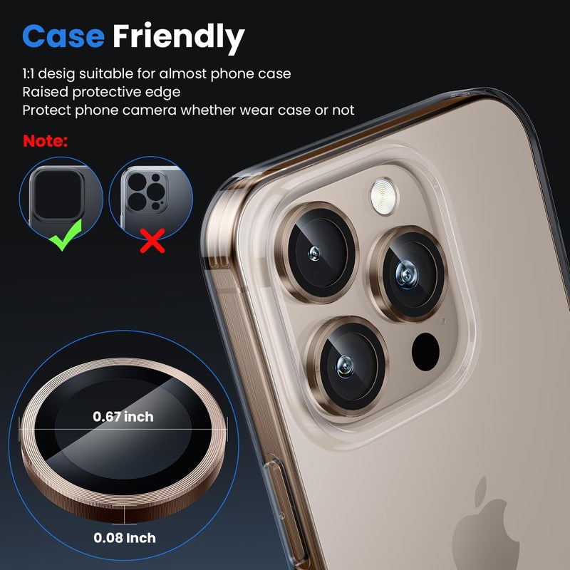 WSKEN for iPhone 16 Pro/iPhone 16 Pro Max Camera Lens Protector - [Original Shooting Model] Shatterproof Ultra HD Tempered Metal Glass Camera Screen Protector Cover Film Accessories - Image 5