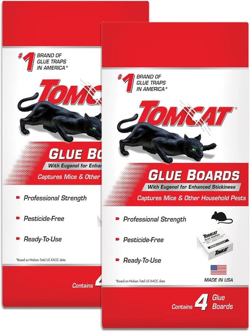 TOMCAT Glue Boards with Eugenol for Enhanced Stickiness, 4 Per Box, 2-Pack - Image 1