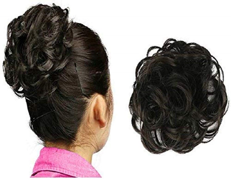 CHANDERKASH Synthetic Natural Black Fashion Hair JudaBun MakerHair Extension for Womens Black_Hair Acessories - Image 3