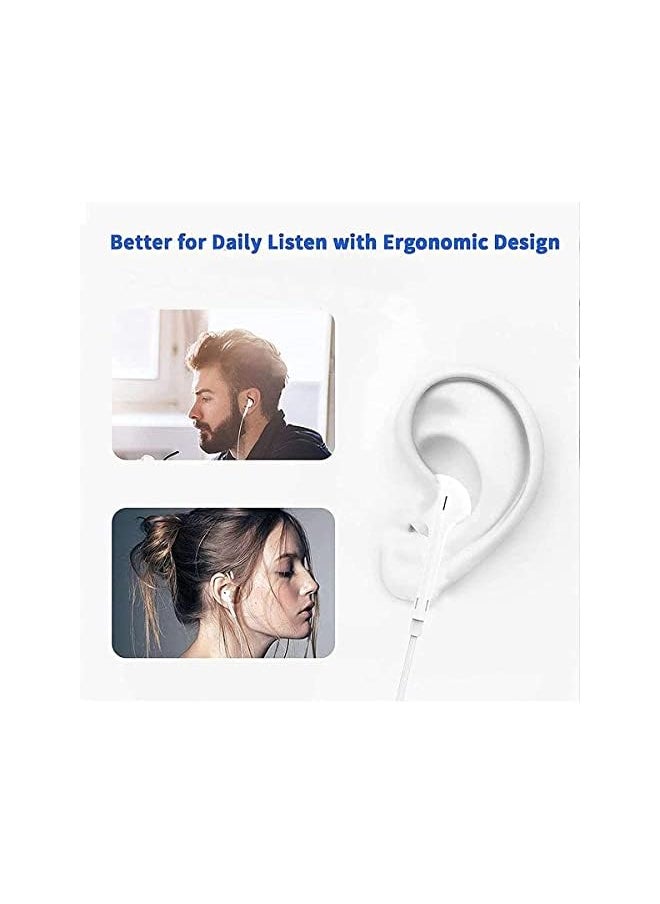 Malka - Earphone With Lightning Connector Wired Headset Panel Has Microphone And Volume Control Keys Clear And Noise Isolation Experience Compatible With Iphon - Image 1