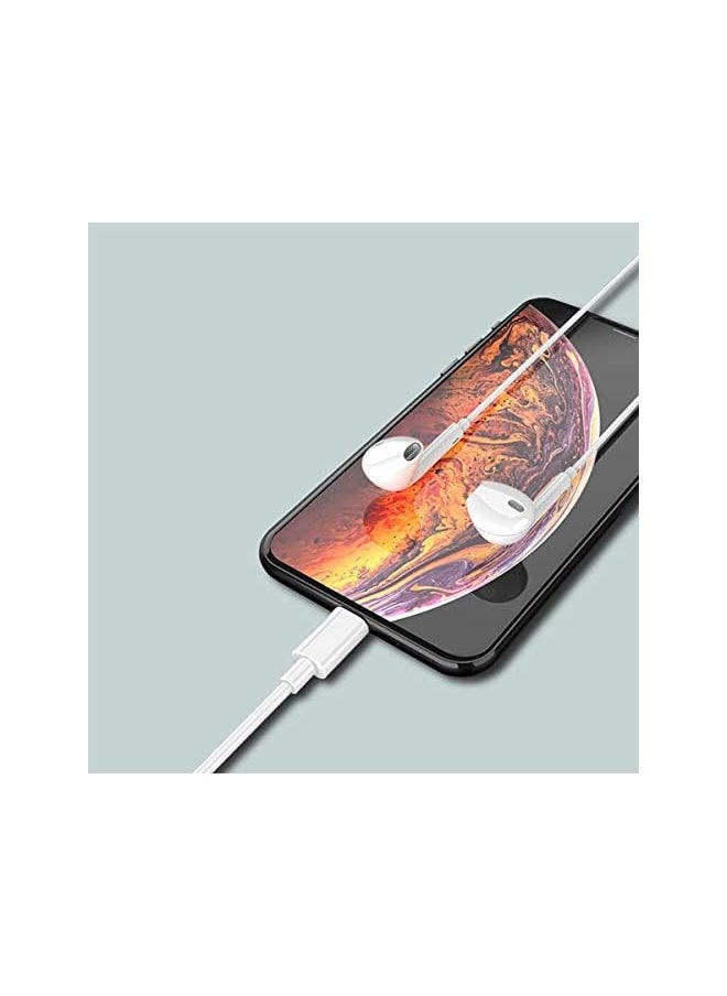 Malka - Earphone With Lightning Connector Wired Headset Panel Has Microphone And Volume Control Keys Clear And Noise Isolation Experience Compatible With Iphon - Image 1