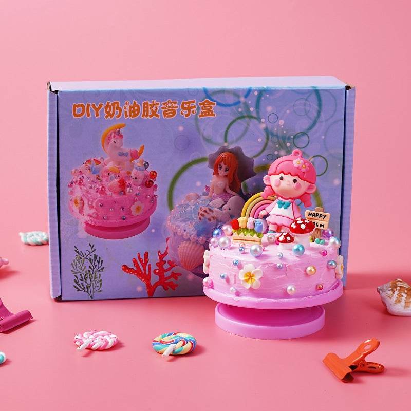 Cream Glue Diy Music Box Children'S Cartoon Rotating Music Box Creative Handmade Birthday Gift Educational Toys - Image 4