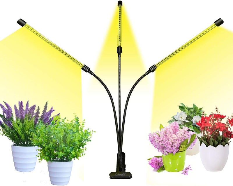 bseah Grow Light Plant Lights for Indoor Plants, Full Spectrum Led Growing Lamp with 3/9/12H Timer, Auto ON & Off, 10 Dimmable Lightness Clip-On Desk - Image 1