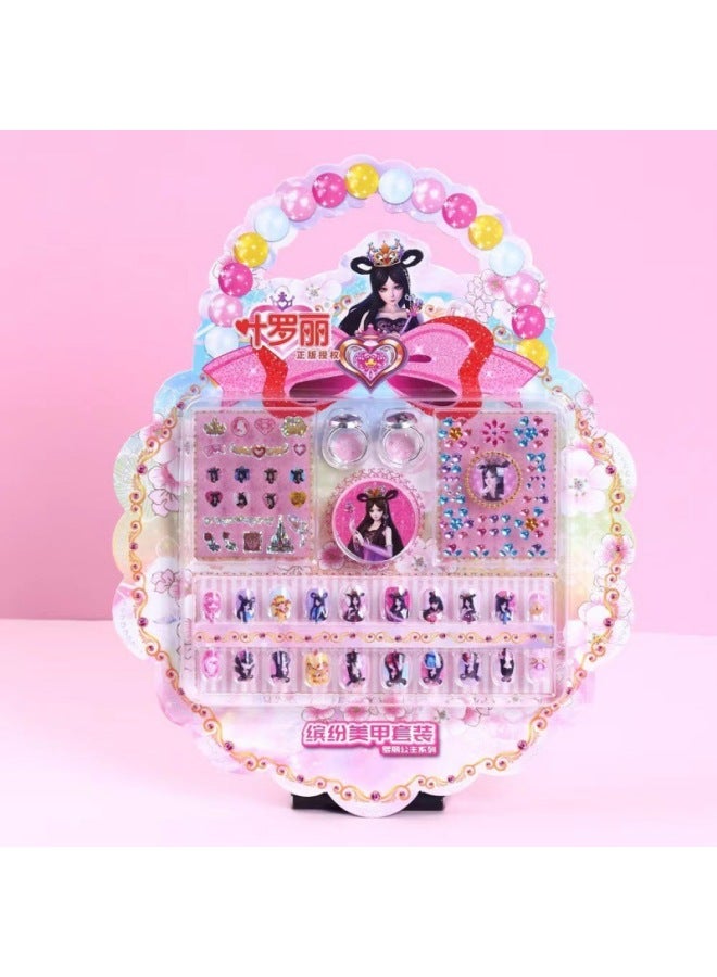 Ye Luoli Colorful Nail Art Suit Cartoon Nail Art Suit Ring Makeup Tool Yiqi Sticker Toy Sticker-Color:Ye Luoli-Princess Luoli  - Image 1