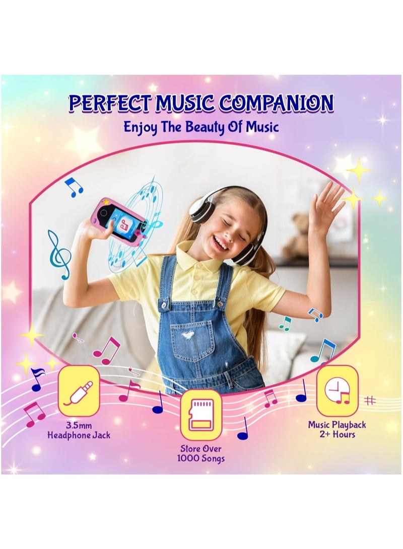 ESSEN Kids Smart Phone Toys for Girls Ages 3-8 Toddler Play Travel Toys with Dual Camera Educational Learning Games Puzzles MP3 Music Player Birthday Gifts for Kids Girls 3 4 5 6 7 8 Year Old - Image 5