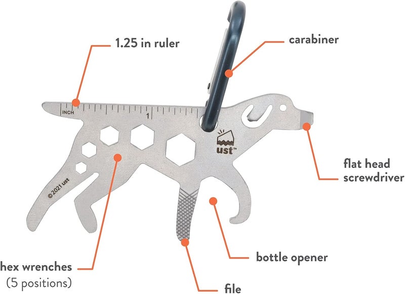 UST Tool-a-Long Multi-Tool Carabiners with Durable, Compact Stainless Steel Construction for Hiking, Kayaking, Camping, Travel and Outdoor Survival - Image 2