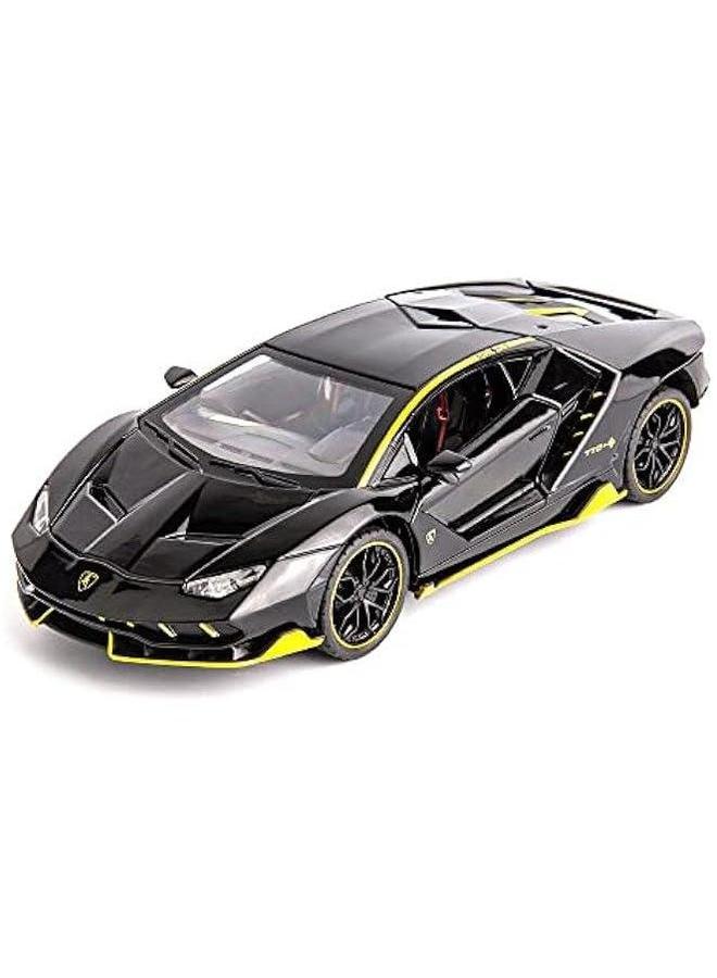 Loquat Model Car Compatible for 1/24 Scale LP770 Alloy Diecast Vehicles Pull Back Toy with Light and Sound Kids Boys Gift(Black) - Image 1