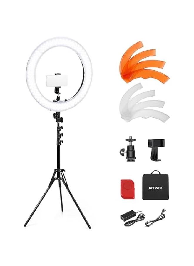 Arabest New Version 55W 18/45cm Ring Light Kit with Light Stand Phone Holder for Makeup Lash Tattoo Barber Vlog Studio Video Photography Lighting  - Image 1