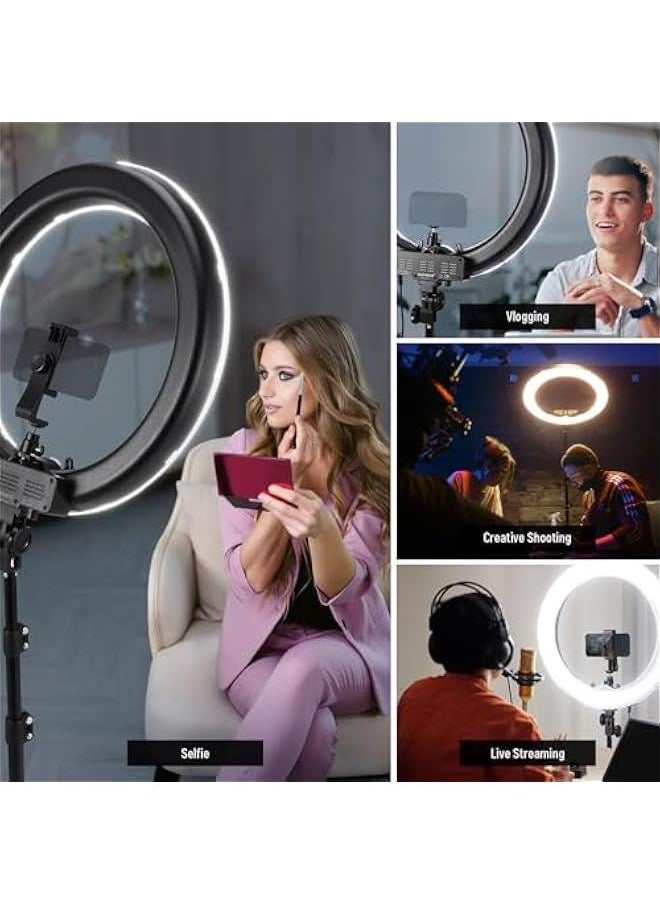 Arabest New Version 55W 18/45cm Ring Light Kit with Light Stand Phone Holder for Makeup Lash Tattoo Barber Vlog Studio Video Photography Lighting  - Image 5