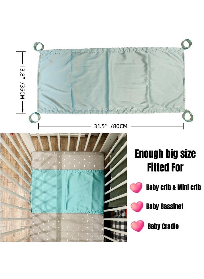 AKISS Satin Crib Sheet Pillow Cover Silk Bassinet Cradle Slip Reversible Use for Baby Girls Boys (Champagne & Mint) - Image 2