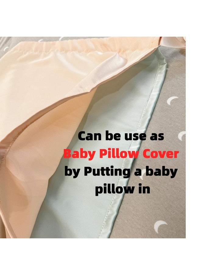 AKISS Satin Crib Sheet Pillow Cover Silk Bassinet Cradle Slip Reversible Use for Baby Girls Boys (Champagne & Mint) - Image 5