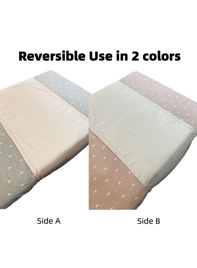 AKISS Satin Crib Sheet Pillow Cover Silk Bassinet Cradle Slip Reversible Use for Baby Girls Boys (Champagne & Mint) - Image 3