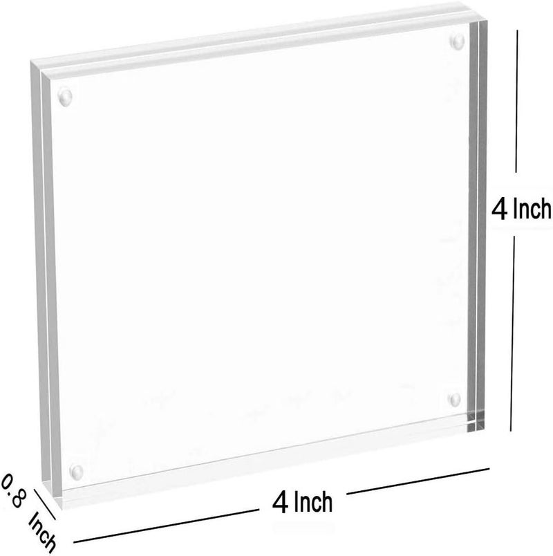Magicool Premium Acrylic Photo Frame- Magnet Photo Frame -Double Sied Thick Desktop Frames (4x4 2pack) - Image 3