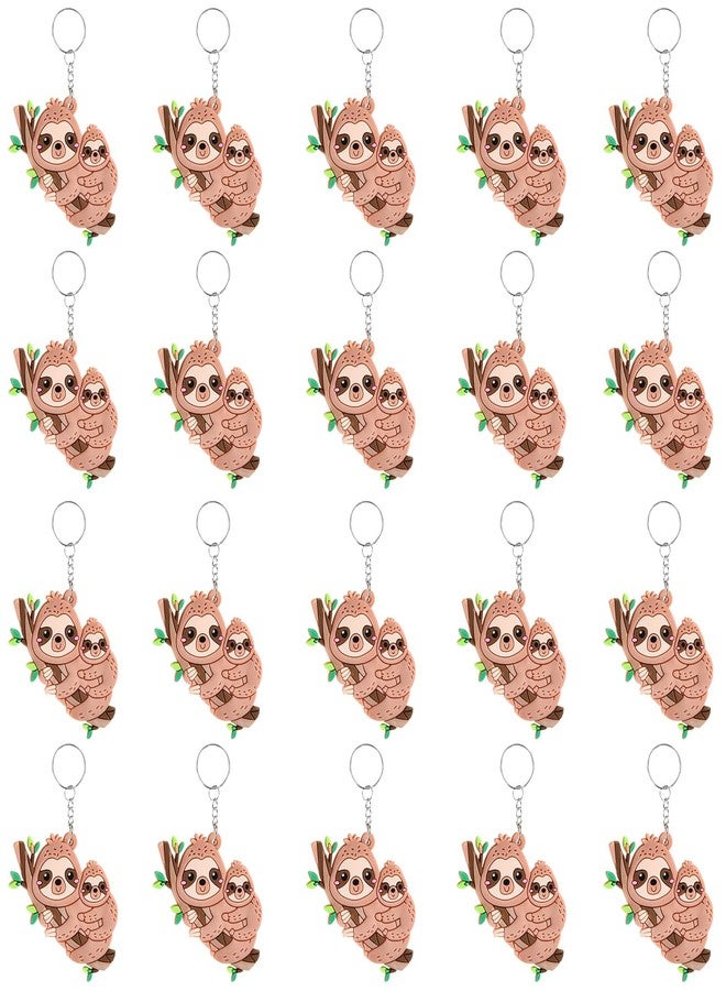 Mirabuy 40 Pack Sloth Keychains Sloth Key Rings for Sloth Lover Gifts, Sloth Themed Decorations, Birthday Gifts - Image 1