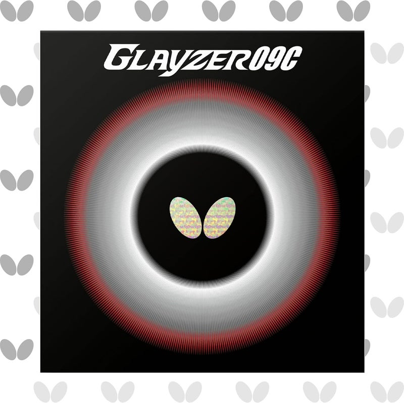 Butterfly Glayzer 09C Table Tennis Rubber Table Tennis Rubber | 1.9 mm or 2.1 mm | Red or Black | 1 Inverted Table Tennis Rubber Sheet | Professional Table Tennis Rubber - Image 1