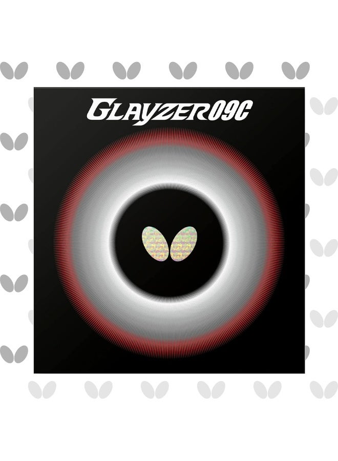 Butterfly Glayzer 09C Table Tennis Rubber Table Tennis Rubber | 1.9 mm or 2.1 mm | Red or Black | 1 Inverted Table Tennis Rubber Sheet | Professional Table Tennis Rubber - Image 1
