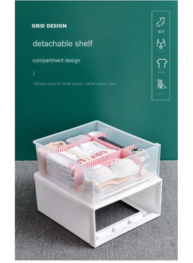 NIBEMINENT Plastic Storage Bins Stackable Storage Bins On Wheels Storage Bins Storage Bins Closet Organizer And Living Room Office Dormitory Storage Bins  - Image 4