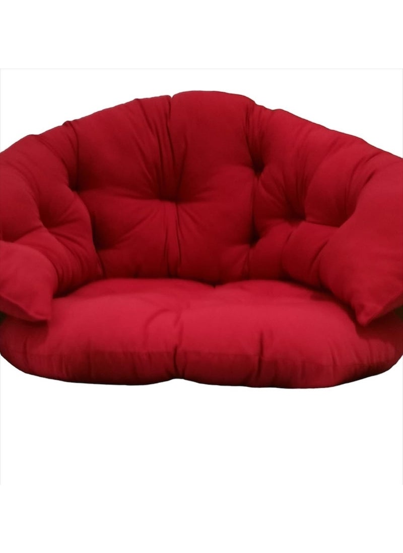 Tekno Trust Fabric Macrame Swing Luxury Cushion (Cushion Set) Stain Resistant Washable Fabric Claret Red Single Seater  - Image 1