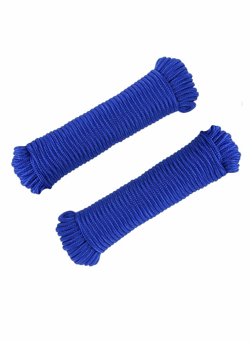 Nylon Poly Rope Flag Pole Polypropylene Clothes Line Camping Utility Good for Tie Pull Swing Climb Knot (10 M Length, 10 mm Width, 2Pcs Blue)  - Image 1
