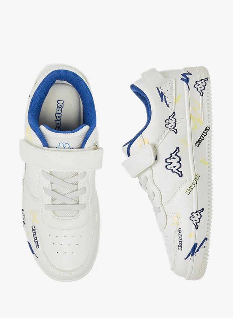 Kappa Boys Logo Print Hook and Loop Sports Shoes