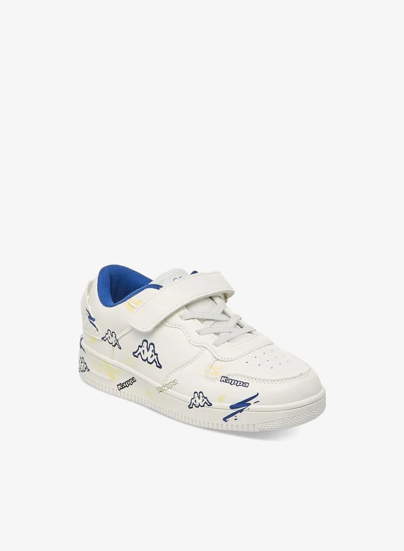 Kappa Boys Logo Print Hook and Loop Sports Shoes