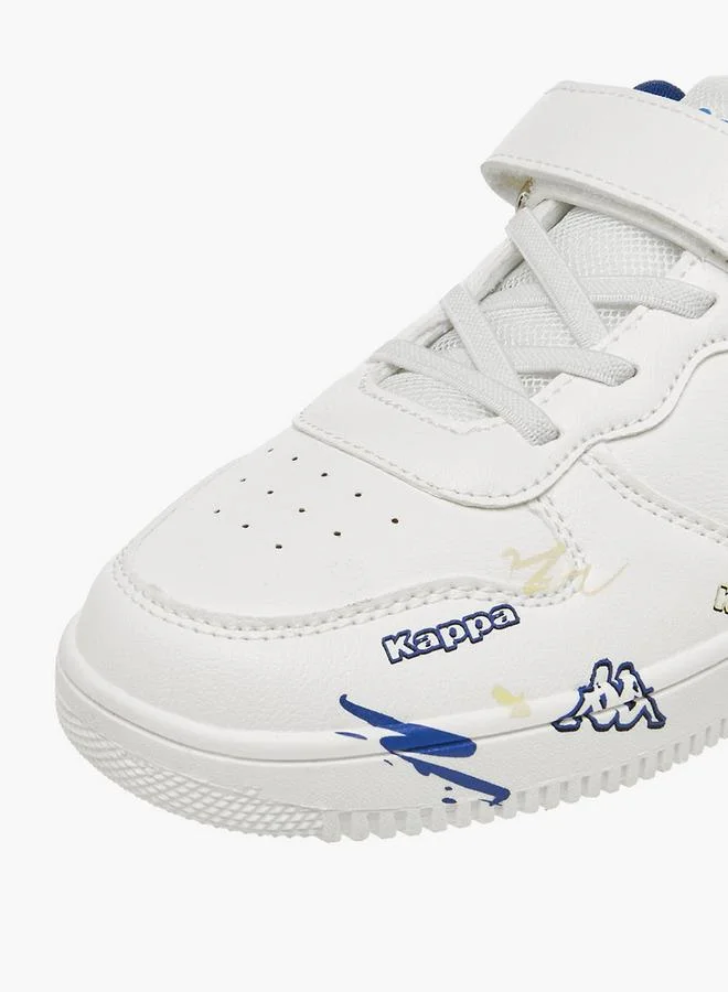 Kappa WHITE Boys Logo Print Hook And Loop School Sneakers for Men | Best Price UAE