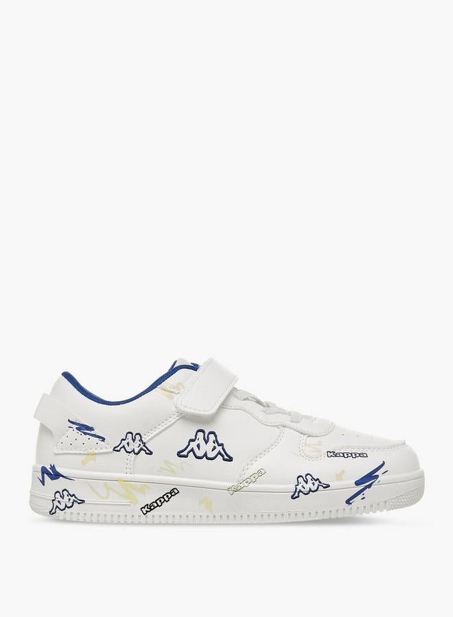 Kappa Boys Logo Print Hook and Loop Sports Shoes - Image 3