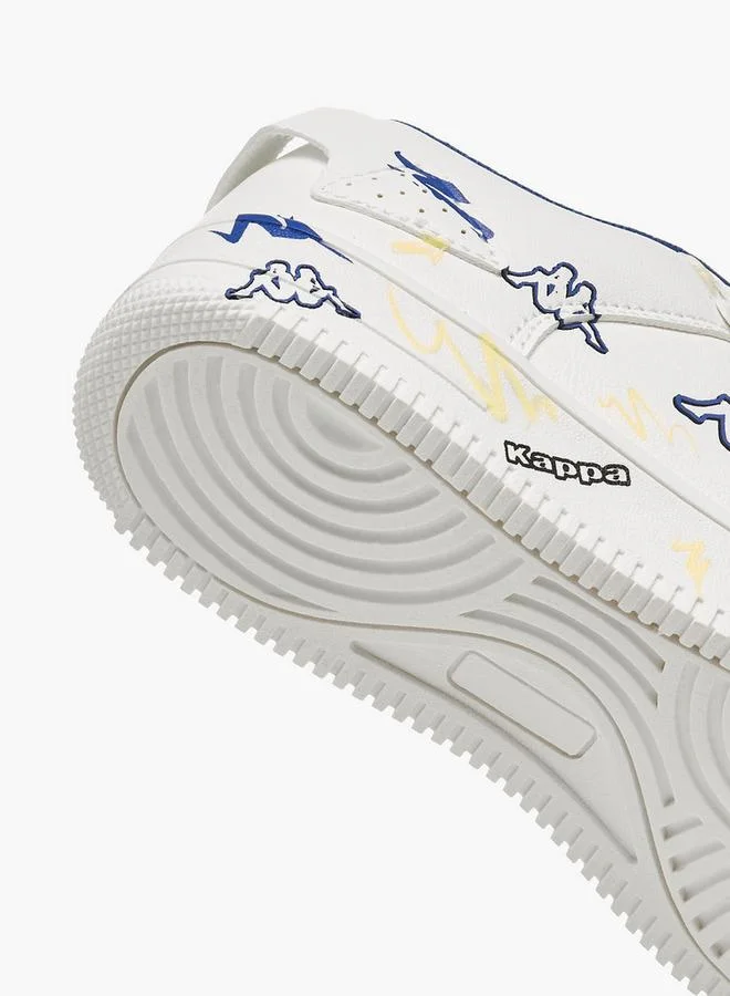 Kappa WHITE Boys Logo Print Hook And Loop School Sneakers for Men | Best Price UAE