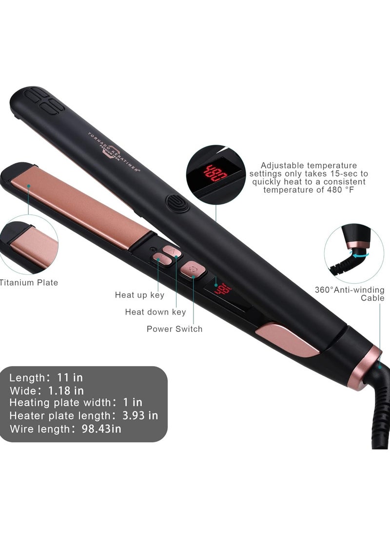 Tornado Keratiner Straightener and Curler 2in1 with LCD Display 15s Fast Heating Ultra hot hair constant high heat Adjustable Temperature Healthy Styling for All Hairstyles  - Image 2