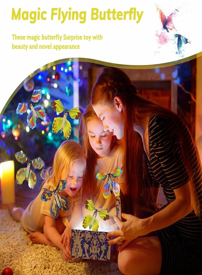 كانلير كانليير 15 قطعة من بطاقات الفراشة الطائرة المفاجئة، لعبة الفراشة السحرية الطائرة، لعبة الجنية الطائرة، تعمل بشريط مطاطي، هدية مفاجئة مضحكة لحفلات أعياد الميلاد (النمط الكلاسيكي) - Image 2