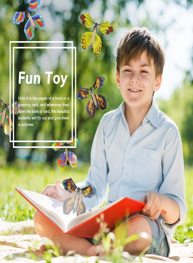 كانلير كانليير 15 قطعة من بطاقات الفراشة الطائرة المفاجئة، لعبة الفراشة السحرية الطائرة، لعبة الجنية الطائرة، تعمل بشريط مطاطي، هدية مفاجئة مضحكة لحفلات أعياد الميلاد (النمط الكلاسيكي) - Image 5