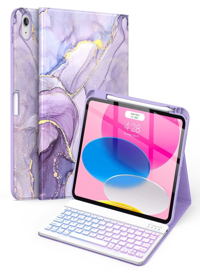 Soke - iPad 10th Generation Case with Keyboard 10.9 Inch 2022-7 Color Backlight Wireless Detachable Keyboard Case with Built-in Pencil Holder for iPad 10th - Image 1