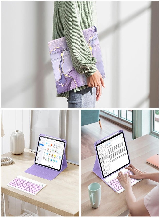 Soke - iPad 10th Generation Case with Keyboard 10.9 Inch 2022-7 Color Backlight Wireless Detachable Keyboard Case with Built-in Pencil Holder for iPad 10th - Image 5