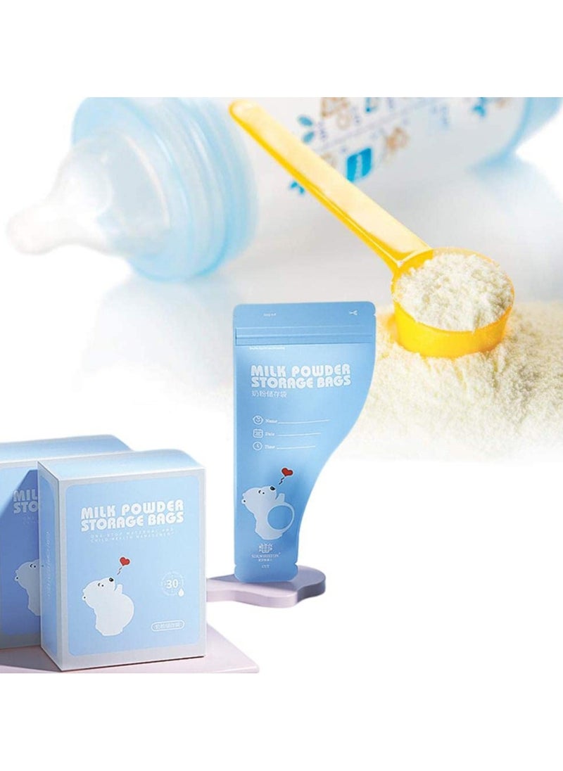 Bebiland 30 Pcs Milk Powder Storage Bags,Portable Baby Formula Storage Bag for Travel Holiday,Baby Disposable Milk Powder Pouches, Blue  - Image 5