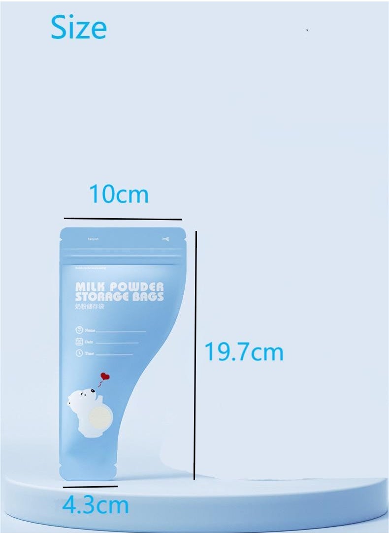 Bebiland 30 Pcs Milk Powder Storage Bags,Portable Baby Formula Storage Bag for Travel Holiday,Baby Disposable Milk Powder Pouches, Blue  - Image 2