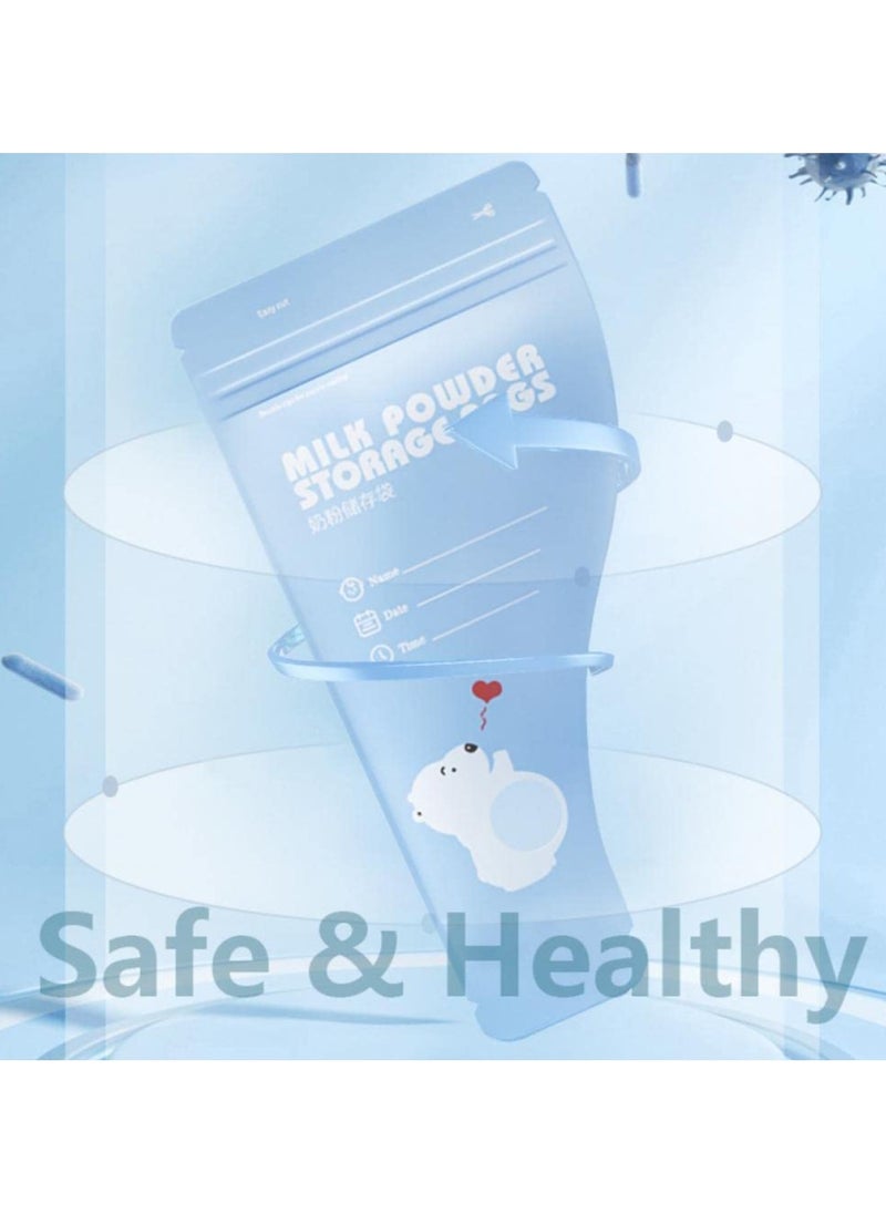Bebiland 30 Pcs Milk Powder Storage Bags,Portable Baby Formula Storage Bag for Travel Holiday,Baby Disposable Milk Powder Pouches, Blue  - Image 4