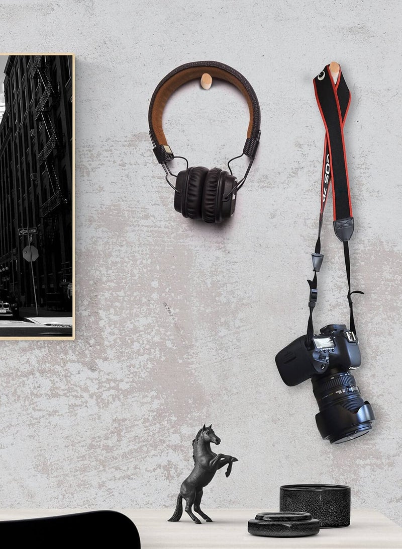 Wooden Wall Hook, 6-Pack Coat Hook Wall Mount Decorative Wooden Hook Coat and Hat Hanger Bath Towel Hook for Hanging Coat Hats and Bags, with Screws (Beech) - Image 4