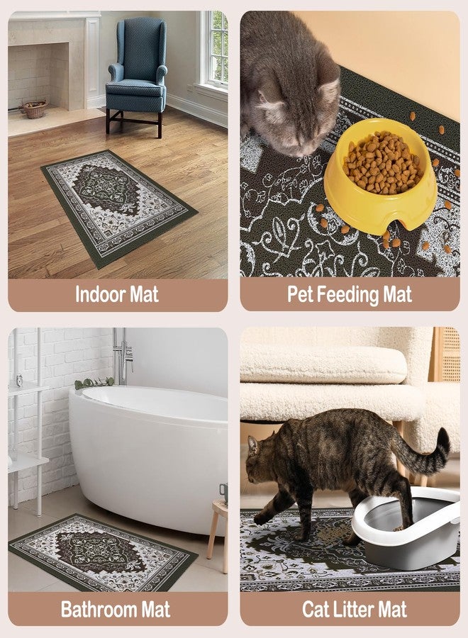 Glittme Cat Litter Mat with Non-Slip Bottom Litter Box Mat 33"X22" Litter Trapping Mat Easy to Clean Washable Cat Food Mat for Kitty,L - Image 5