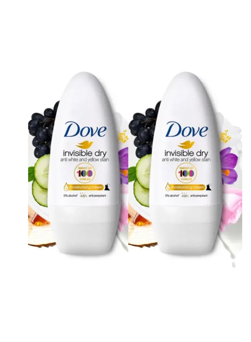 دوف مزيل عرق دوف رول أون، كريم مرطب جاف غير مرئي، 40 مل، - Image 2