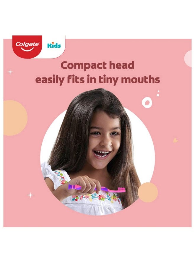 كولجيت فرشاة أسنان كولجيت باربي للأطفال من عمر 5 سنوات فما فوق، عبوة من 3 قطع، شعيرات فائقة النعومة مع منظف للسان - Image 3