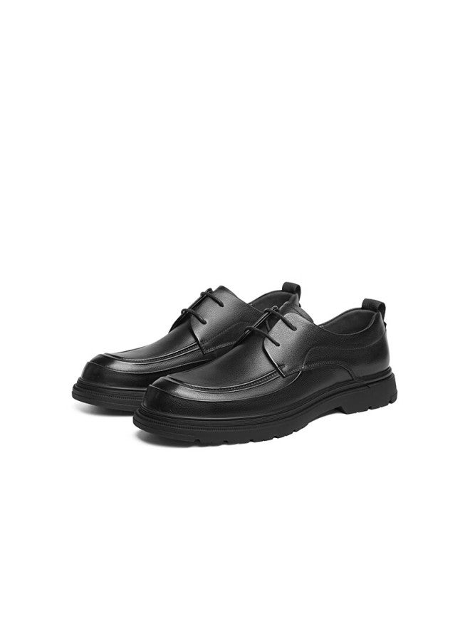 Red Dragonfly Men's Leather Shoes High-end Business Comfortable Casual Cowhide Dad Shoes Wta35014 Black Size 41 - Image 3