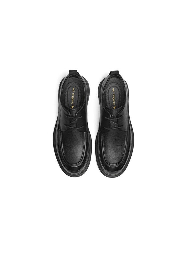 Red Dragonfly Men's Leather Shoes High-end Business Comfortable Casual Cowhide Dad Shoes Wta35014 Black Size 41 - Image 2