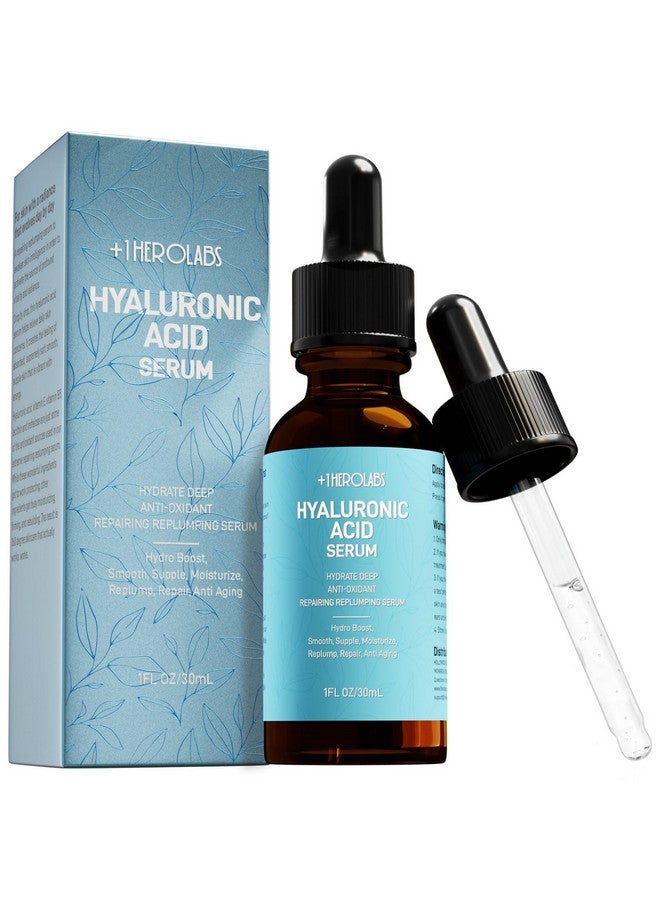 هيرو لابس 1+ سيروم حمض الهيالورونيك للوجه مع فيتامين سي، بي5، إي، ونياسيناميد - ترطيب عميق، مضاد للشيخوخة، ممتلئ، آمن للبشرة الحساسة، خالٍ من العطور، 1 أونصة سائلة - Image 1
