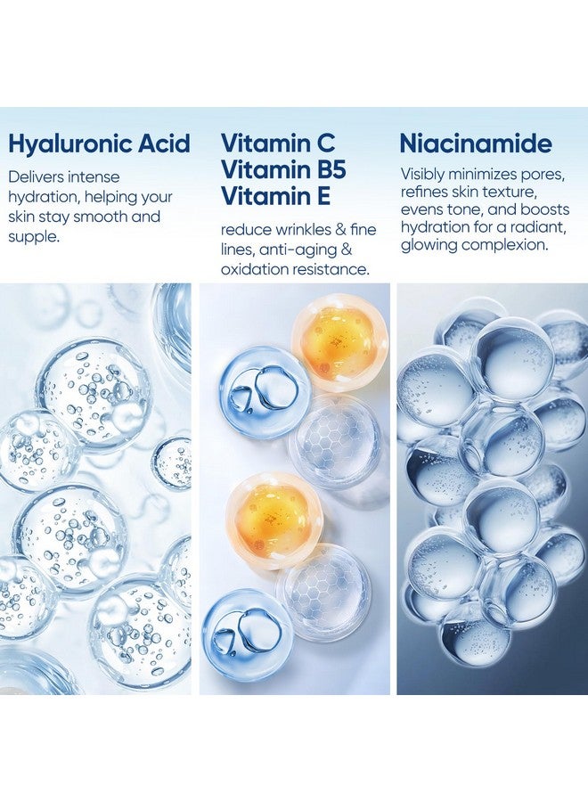 هيرو لابس 1+ سيروم حمض الهيالورونيك للوجه مع فيتامين سي، بي5، إي، ونياسيناميد - ترطيب عميق، مضاد للشيخوخة، ممتلئ، آمن للبشرة الحساسة، خالٍ من العطور، 1 أونصة سائلة - Image 2