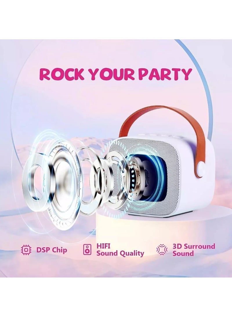 Wireless Bluetooth Speaker with Microphone for Karaoke, Portable Mini Karaoke Machine with 2 Wireless Mics, LED Lights, Perfect for Home Parties, Birthdays - Great Gifts for Kids and Adults - Image 4
