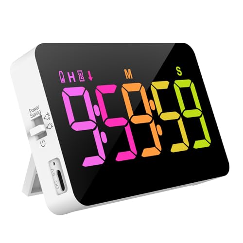 PERSUPER Kitchen Digital Timer, Count Down Up, Rechargeable, Vibration Mode Adjustable Volume and Brightness LED Display, Time Management Cook, Desk, Kids Adults Study Teaching, Kitchen Gadgets - Image 1