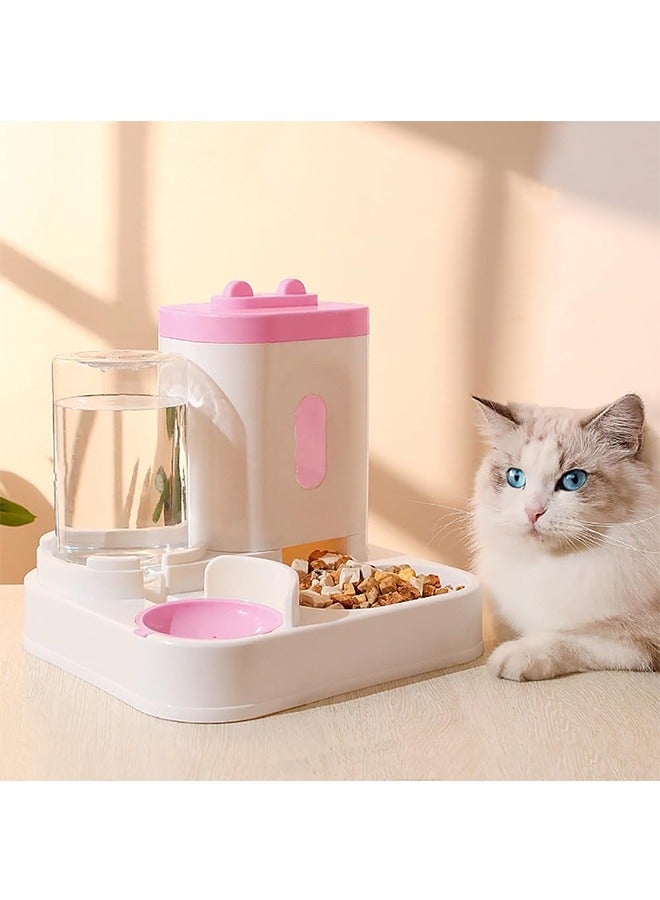 Generic Automatic Dog Cat 2L Feeder and 1L Water Dispenser, Capacity Dog Water Dispenser Dog Food Dispenser Set for Small, Medium and Large Pet  - Image 1